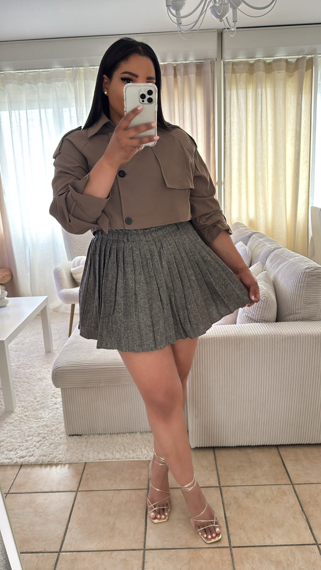 Crop Trench Choco Brown