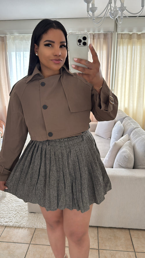 Crop Trench Choco Brown
