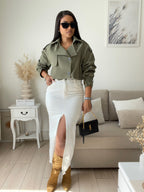 Crop Trench Oli Khaki