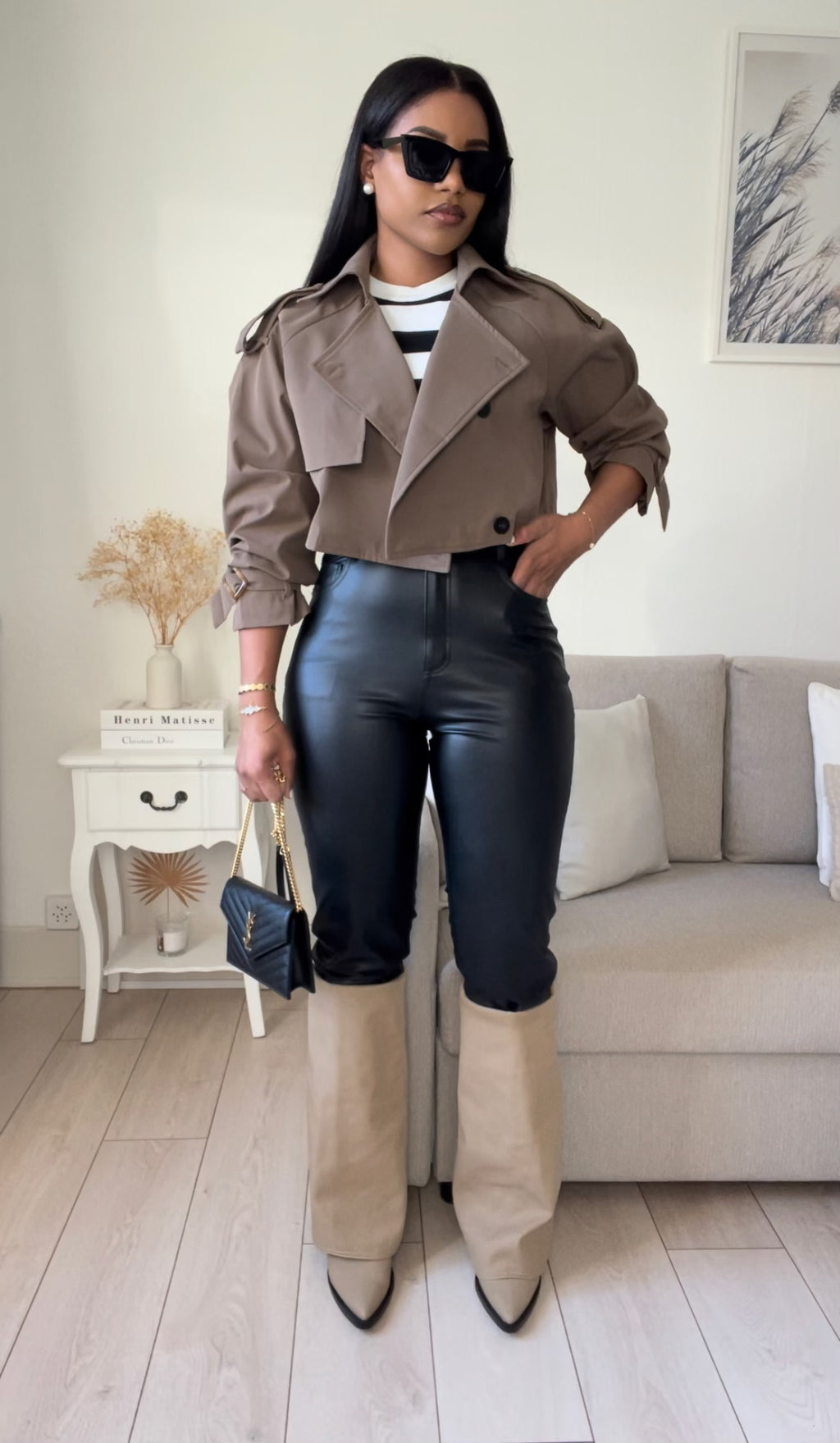 Crop Trench Choco Brown